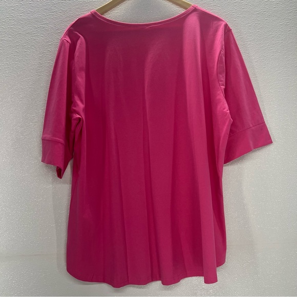 Summer Tops for Women Fashion Loose Fitting Mid Sleeve Crewneck Cotton T Shirts - Picture 7 of 11